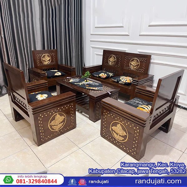 KURSI KAYU JATI HADAP TUMPUK ALUSAN